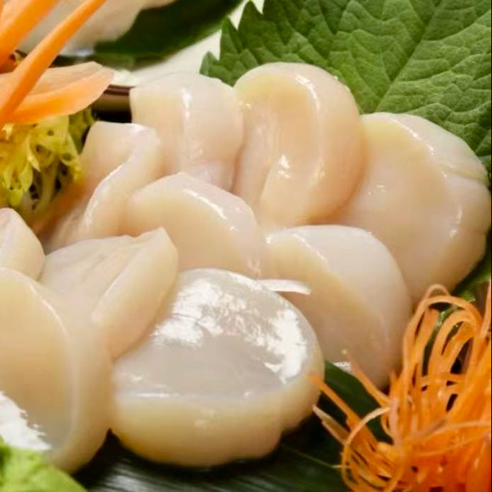 Premium Hokkaido Jumbo Raw Scallop Adductor Muscle – Sashimi Grade Frozen Scallops (1Kg)