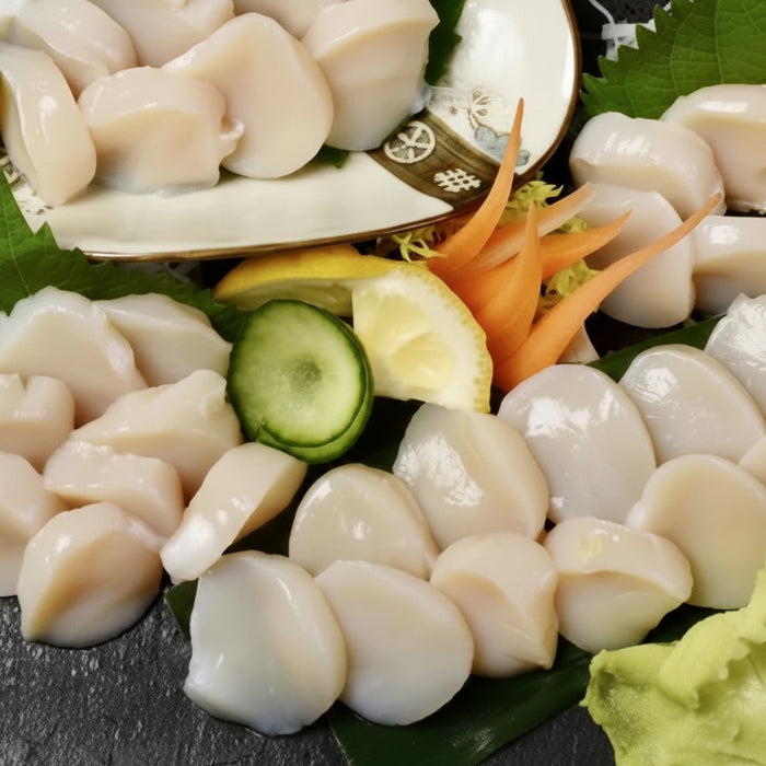 Premium Hokkaido Jumbo Raw Scallop Adductor Muscle – Sashimi Grade Frozen Scallops (1Kg)