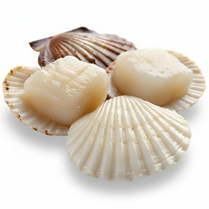 Premium Hokkaido Jumbo Raw Scallop Adductor Muscle – Sashimi Grade Frozen Scallops (1Kg)