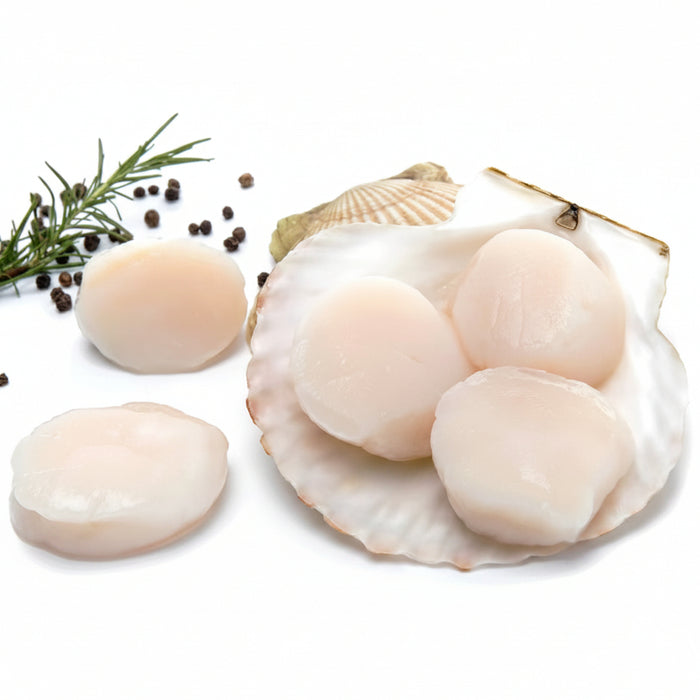 Premium Hokkaido Jumbo Raw Scallop Adductor Muscle – Sashimi Grade Frozen Scallops (1Kg)