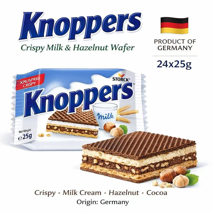 Knoppers Crispy Milk & Hazelnut Wafer (Germany Imported)