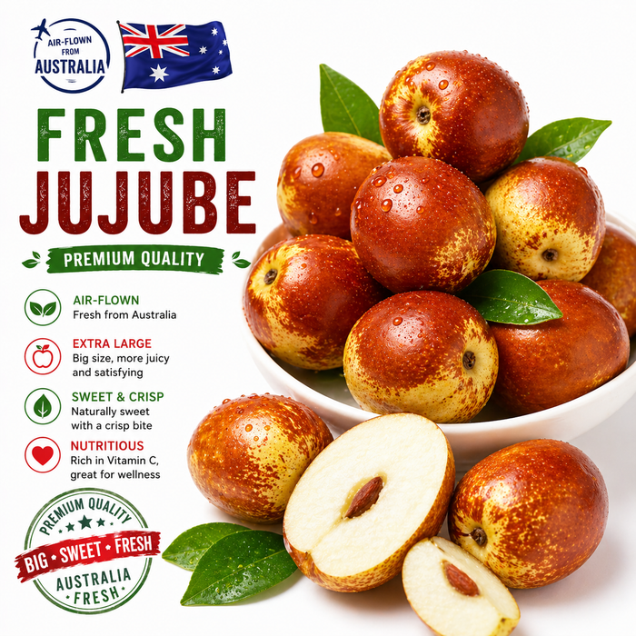 Air-Flown Australian Fresh Jujube (dates winter) – Crisp & Sweet Premium Fruit 2Kg