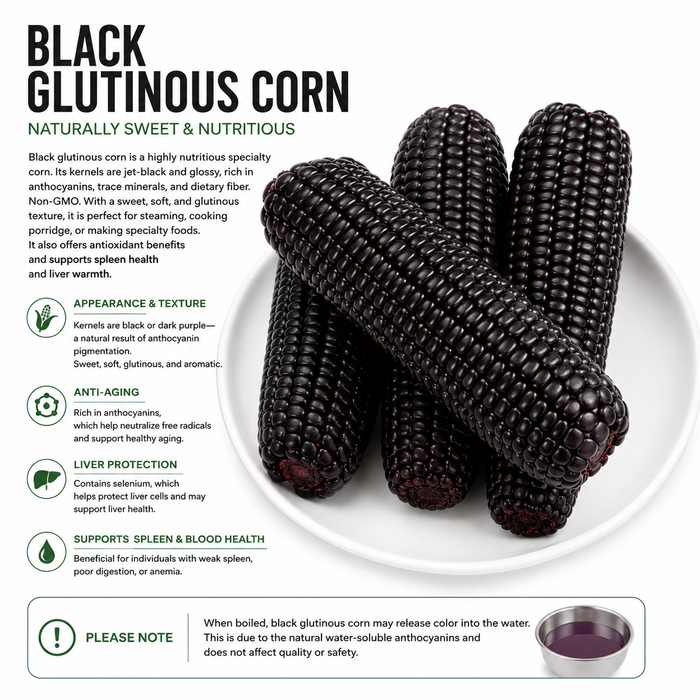 CORN BROTHER Premium Black Glutinous Corn – Sweet Non-GMO Sticky Corn (10pcs)
