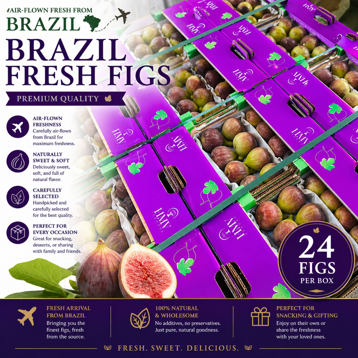 Brazil Fresh Figs – Air-Flown Premium Sweet & Juicy Fruit (3x8)
