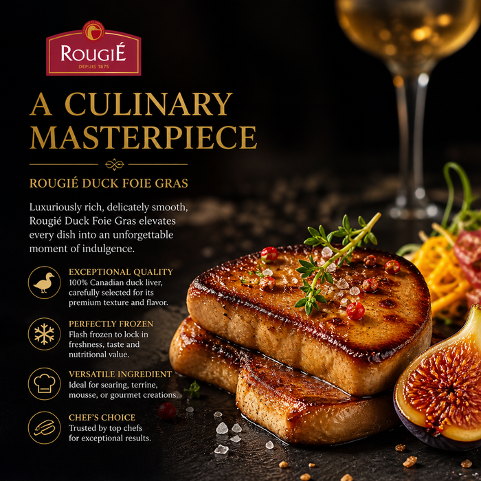 Rougié Duck Foie Gras – Grade 1 Whole Lobe & Ready-to-Cook Slices