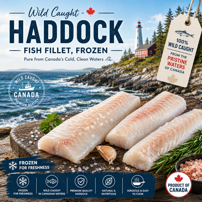 Premium Frozen Haddock Fish Fillets – Skinless, Boneless, J-Cut