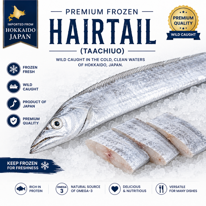 Premium Frozen Hokkaido Hairtail  プレミアム 太刀魚 (10Kg/Box)
