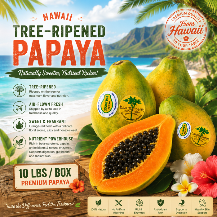 Tree-Ripened Premium  HAWAII Papaya – Air-Flown Fresh  (10 lbs)