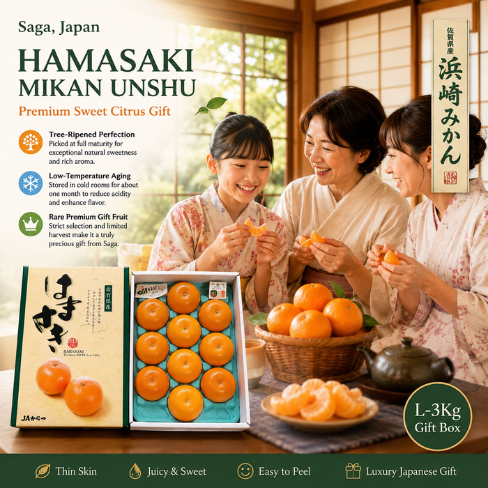 Japan Saga 濱崎みかん (Hamasaki Mikan Unshu) – Premium Sweet Citrus Gift Box ギフト箱 (L Size 3Kg 10CT)