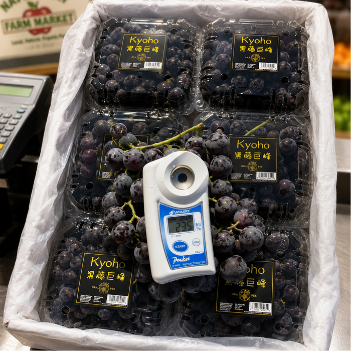 🇺🇸California Greenhouse Black Vine Kyoho Grapes 6X3 lbs/Box