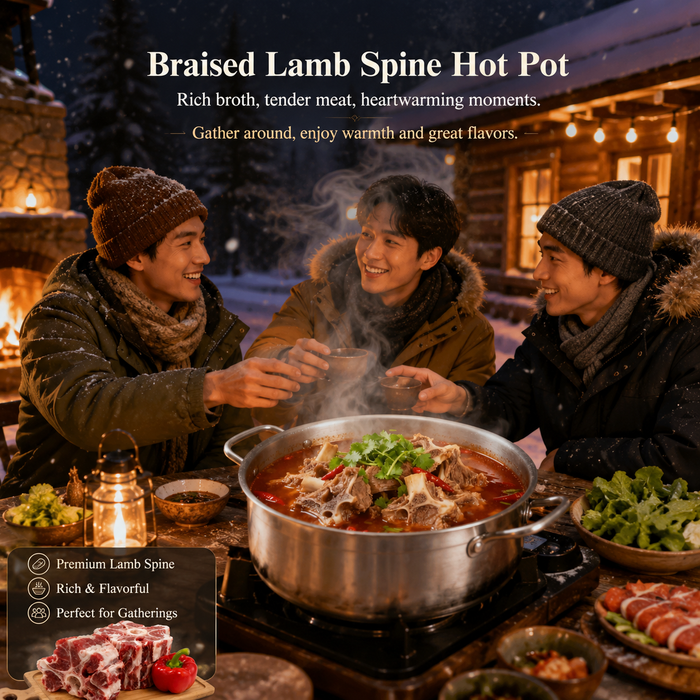 Frozen Meaty Lamb Lion Bone Spine (Yang Xie Zi) – Rich Flavor, Tender Meat & Bone Marrow Delight