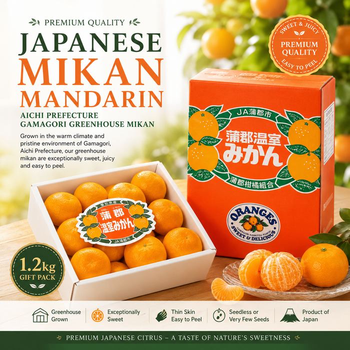 🍊 Japanese Mikan Mandarin 愛知県産 蒲郡温室みかん  1.2Kg