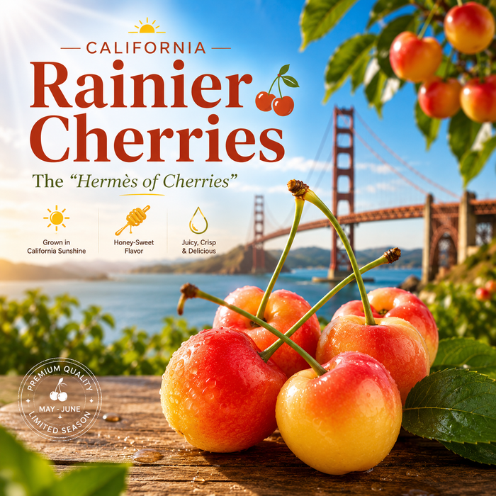 California Rainier Fresh Cherries (9.5R)🍒✨ 1Kg/5Kg