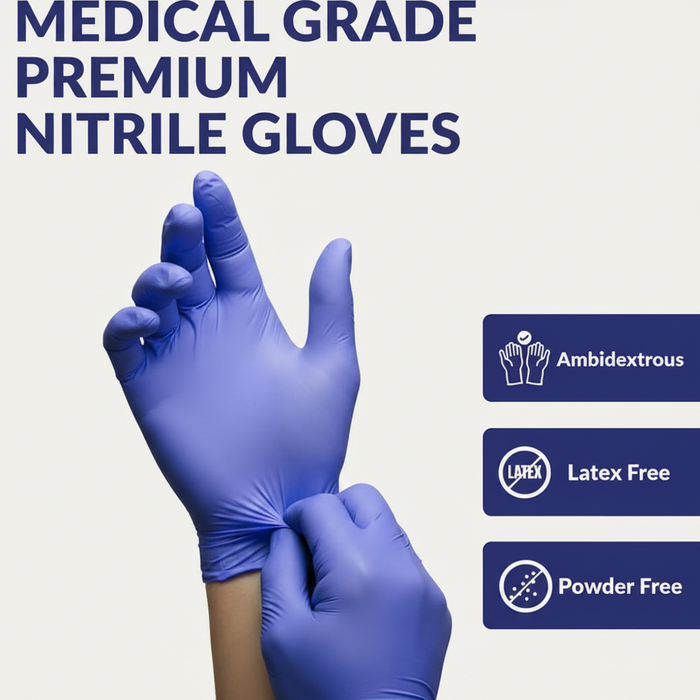 SONIC® Nitrile Examination Blue Gloves – Powder-Free, Latex-Free. 300/Box