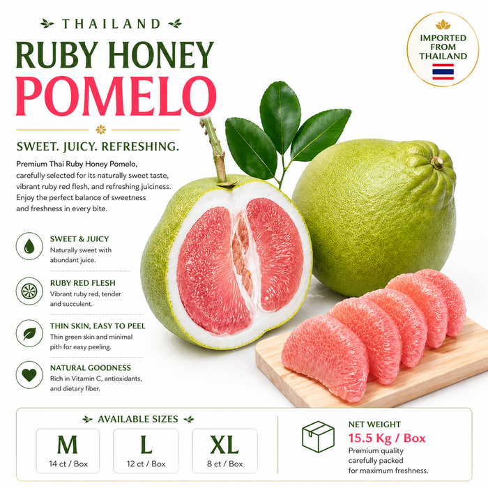 Thailand Ruby Honey Pomelo (Red Flesh) – Premium Grade