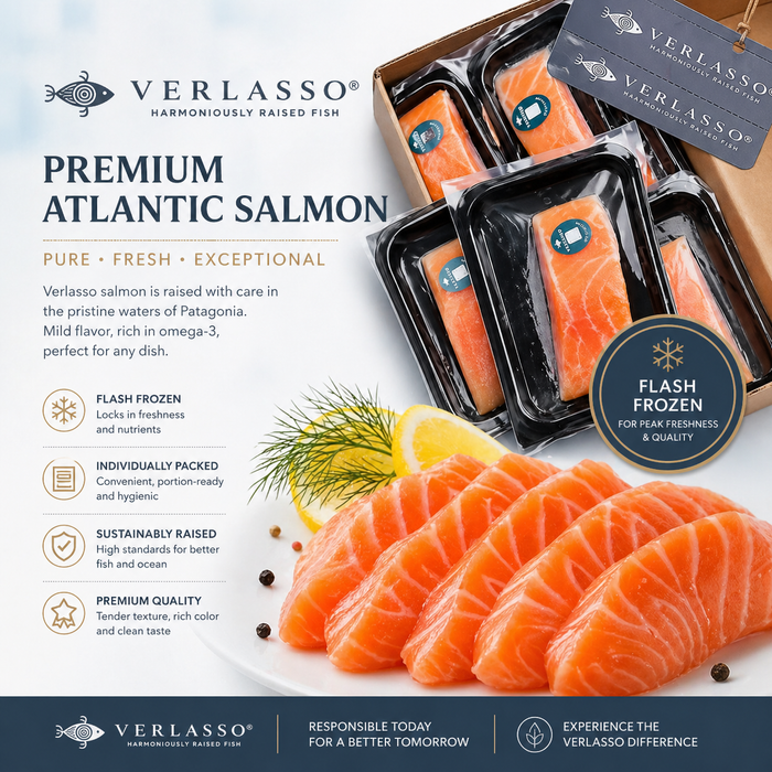 Verlasso® Premium Atlantic Salmon – Individually Vacuum Packed (227g per)