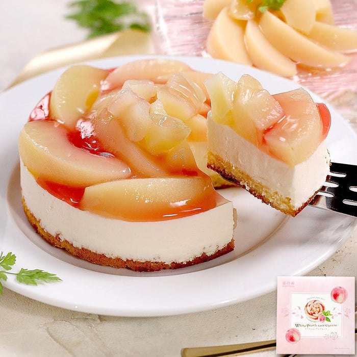 白桃レアチーズケーキ White Peach Rare Cheese Cake – Japanese Premium Dessert 🇯🇵✨