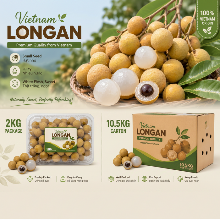 Vietnam Air Flown Premium Longan – Small Seed, Juicy & Sweet (1KG / 10KG)