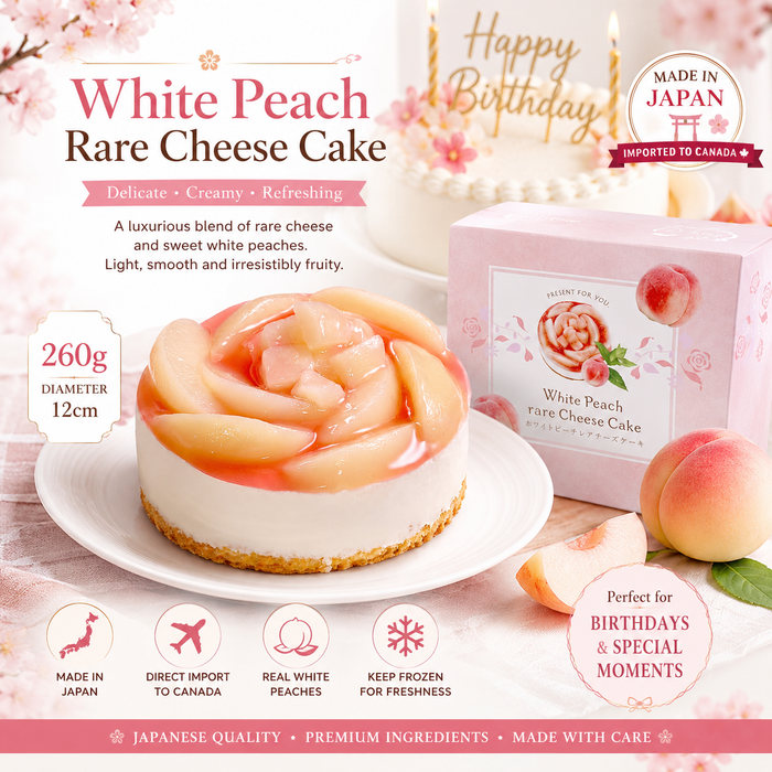 白桃レアチーズケーキ White Peach Rare Cheese Cake – Japanese Premium Dessert 🇯🇵✨